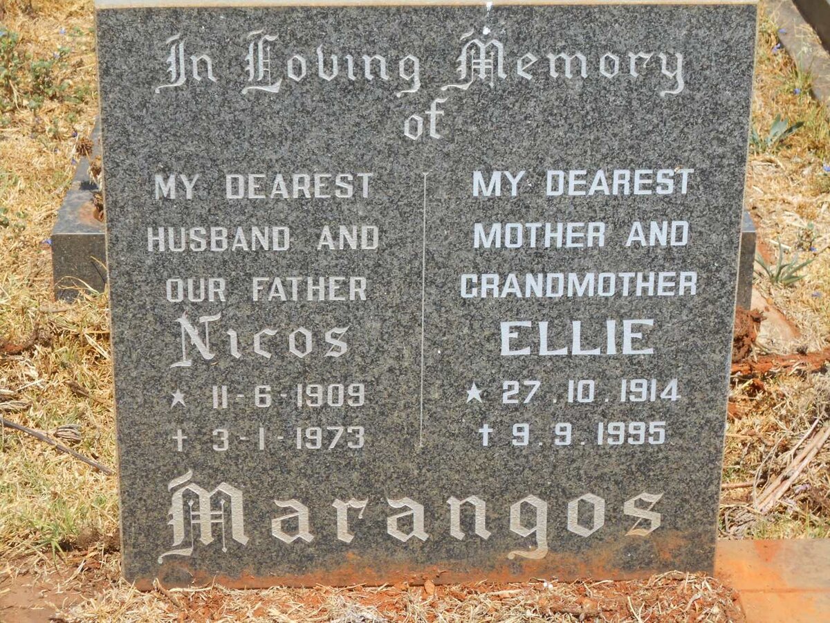 MARANGOS Nicos 1909-1973 &amp; Ellie 1914-1995