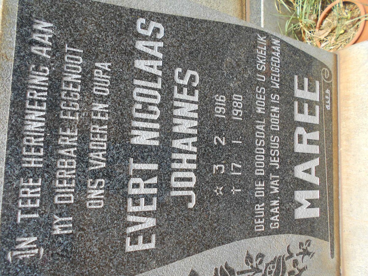 MAREE Evert Nicolaas Johannes 1916-1980