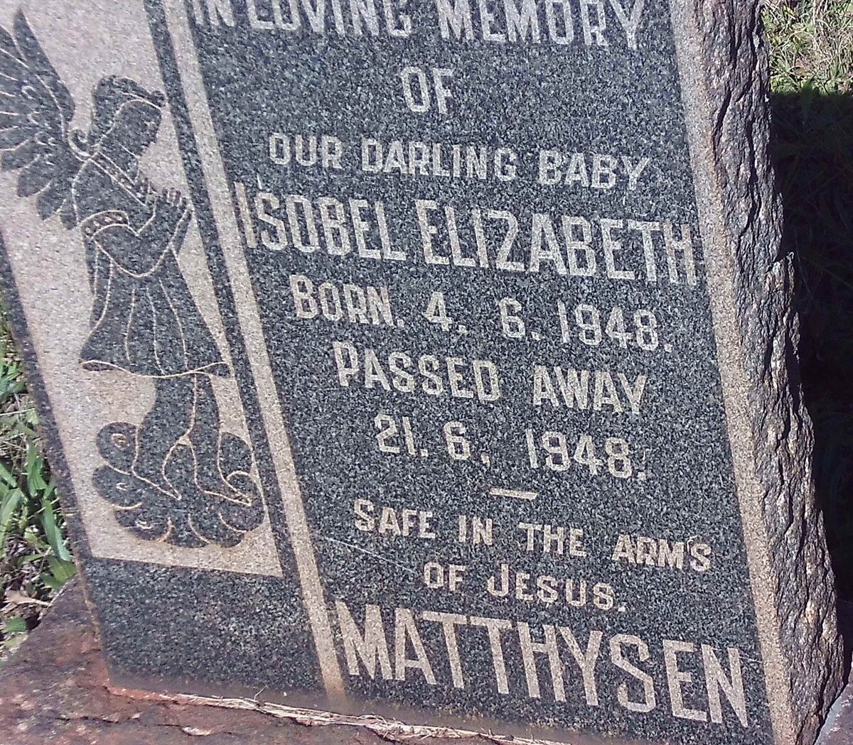 MATTHYSEN Isobel Elizabeth 1948-1948