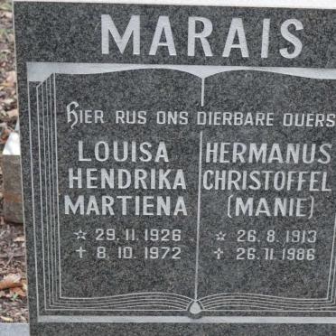 MARAIS Hermanus Christoffel 1913-1986 &amp; Louisa Hendrika Martiena 1926-1972