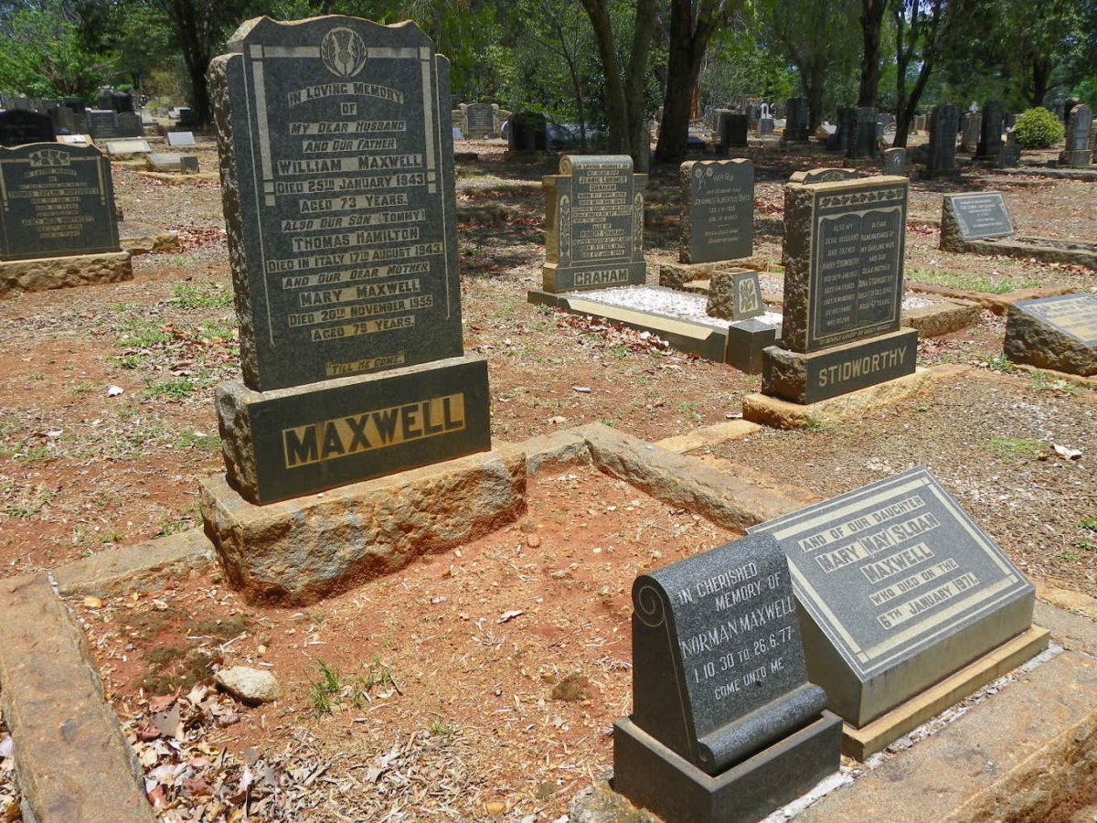 MAXWELL William -1943 &amp; Mary -1955 :: MAXWELL Thomas Hamilton -1943 :: MAXWELL Norman 1930-1977 :: MAXWELL Mary Sloan -1971