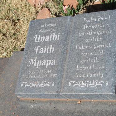 MPAPA Unathi Faith 1984-2017
