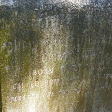 McMILLAN Christina Constance nee BARBOUR -1942