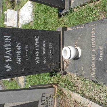 McMAHON Anthony 1914-1974 &amp; Wilhelmine WIMMER 1907-1998