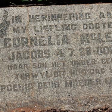 McLEAN Cornelia nee JACOBS 1928-1958