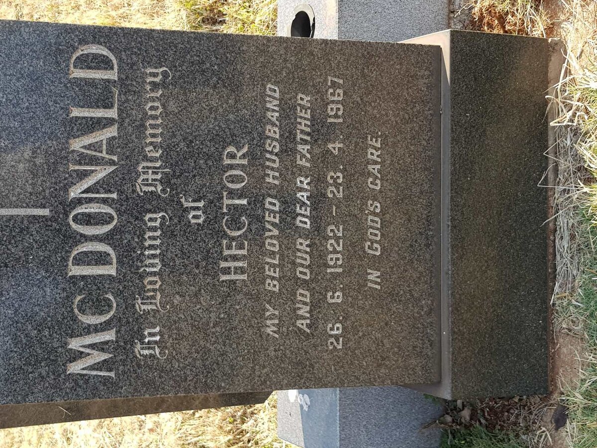 McDONALD Hector 1922-1967