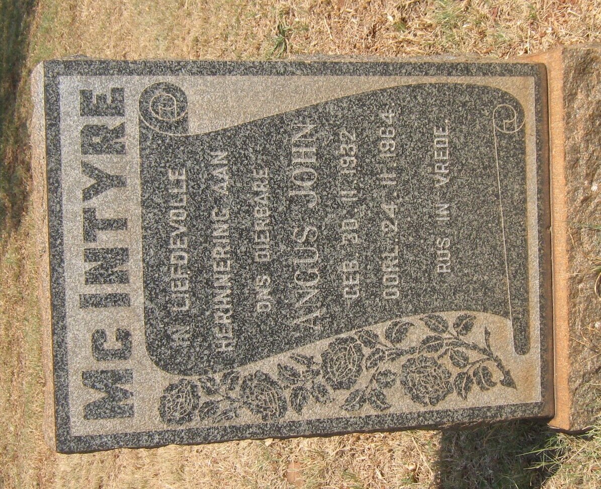 McINTYRE Angus John 1932-1964