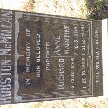 McMILLAN Richard, HOUSTON- 1884-1962 &amp; Anne Madeline 1899-1979