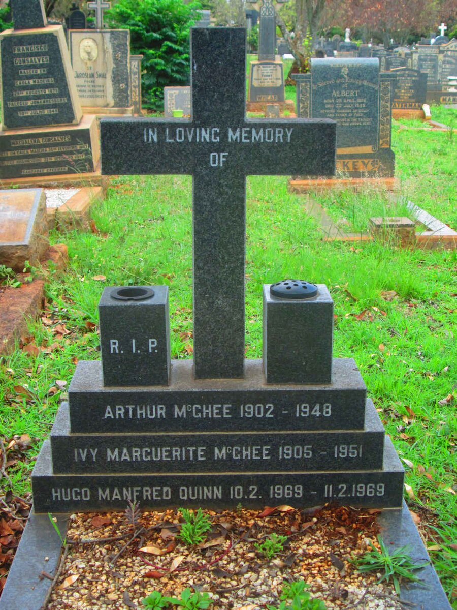 MCGHEE Arthur 1902-1948 &amp; Ivy Marguerite 1905-1951