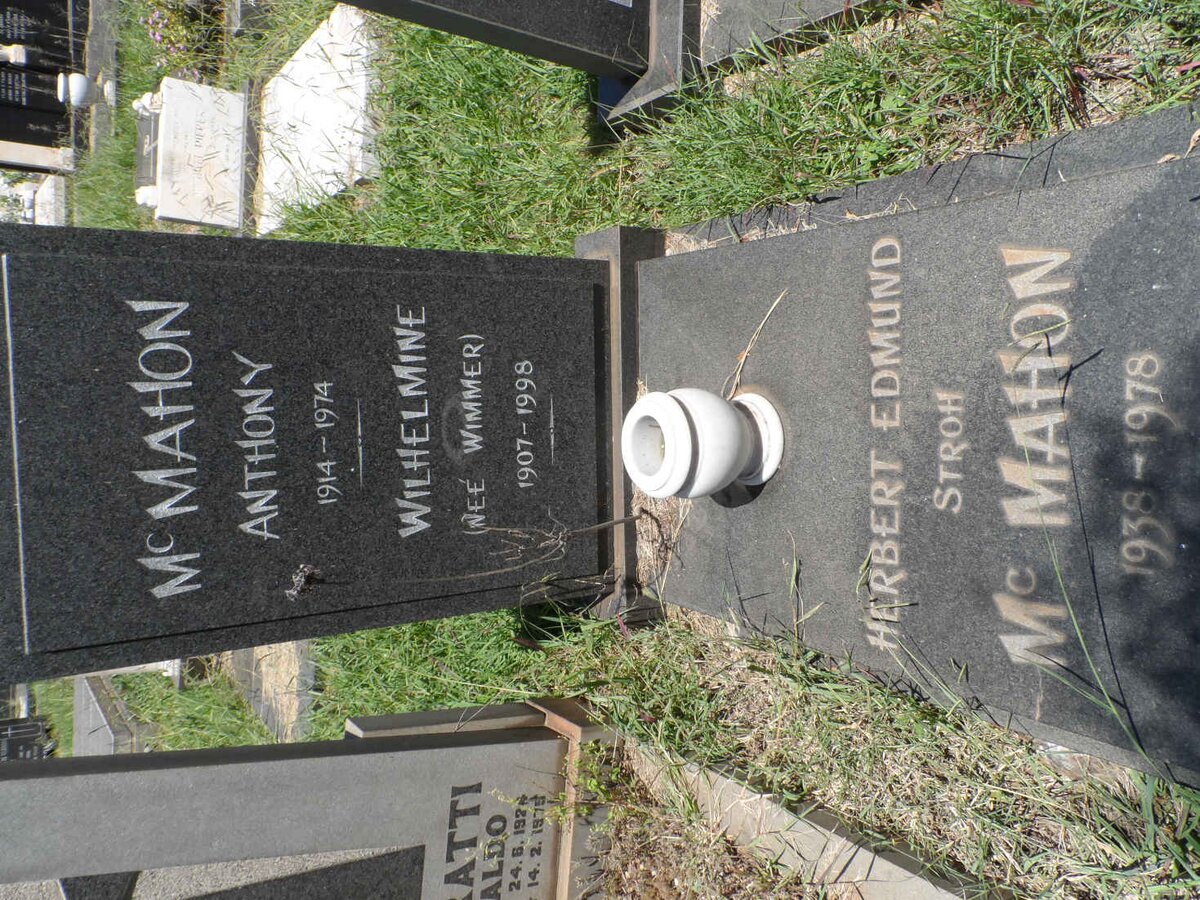 McMAHON Anthony 1914-1974 &amp; Wilhelmine WIMMER 1907-1998