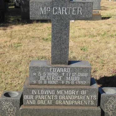 McCARTER Edward 1890-1968 &amp; Beatrice Maud 1892-1982