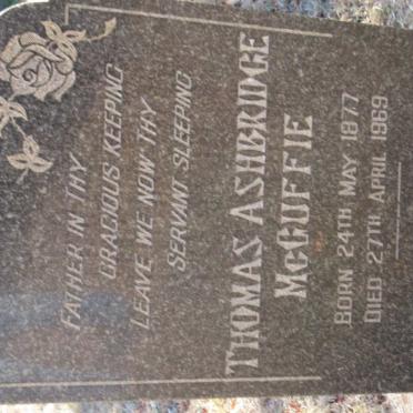 McGUFFIE Thomas Ashbridge 1877-1969