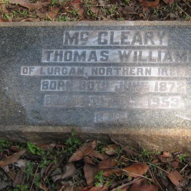 McCLEARY Thomas William 1872-1953