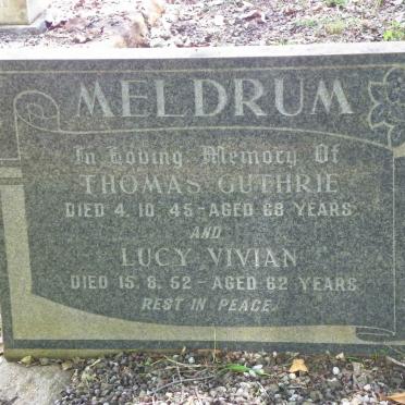 MELDRUM Thomas Guthrie -1945 &amp; Lucy Vivian -1952