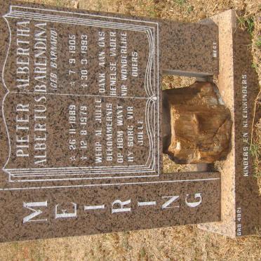 MEIRING Pieter Albertus 1889-1979 &amp; Albertha Barendina BARNARD 1905-1993