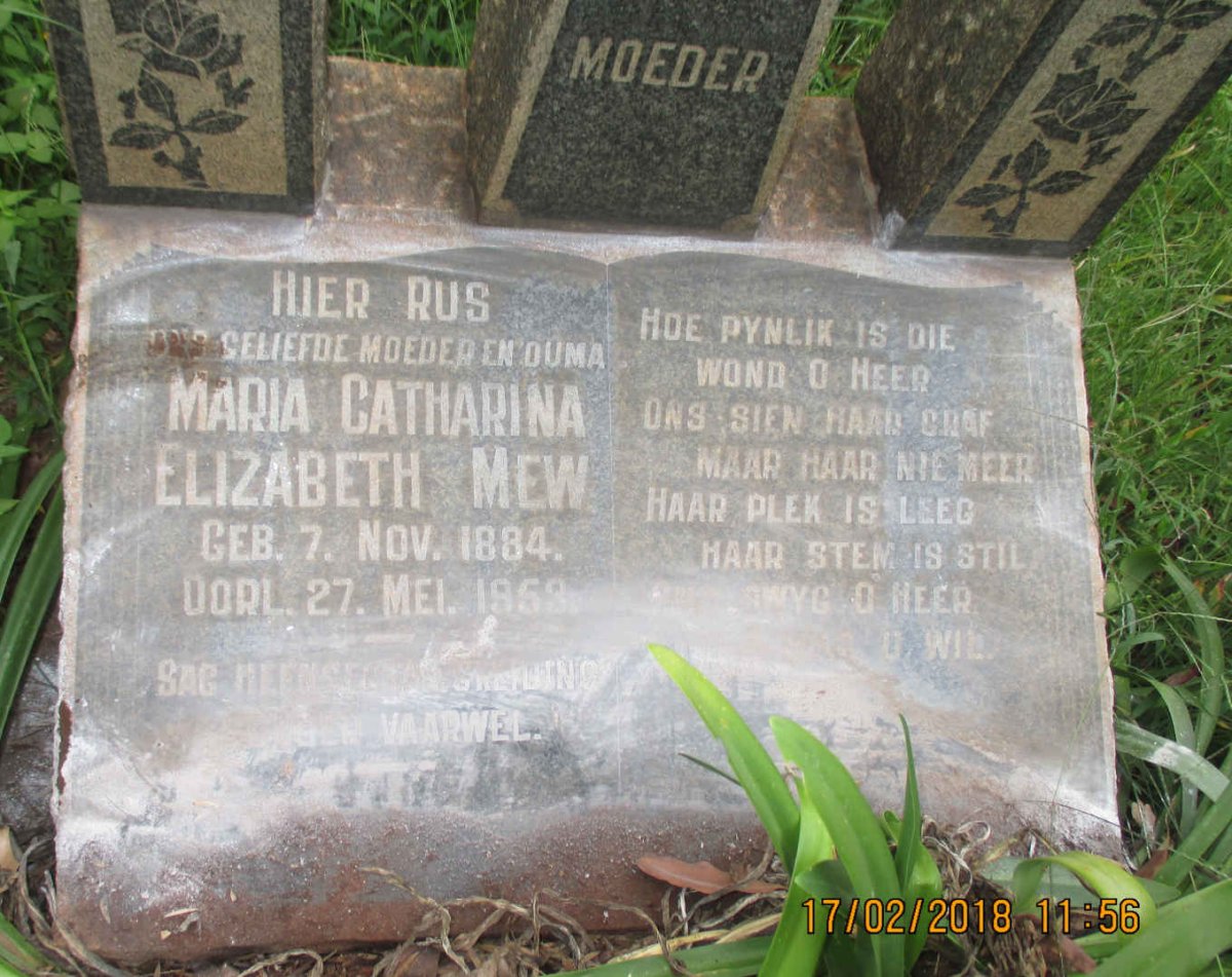 MEW Maria Catharina Elizabeth 1884-1953