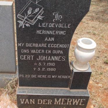 MERWE Gert Johannes, van der 1910-1980