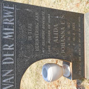 MERWE Alida Johanna E.S., van der 1917-1973