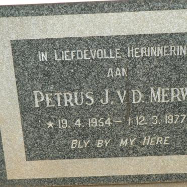 MERWE Petrus J., v.d. 1954-1977