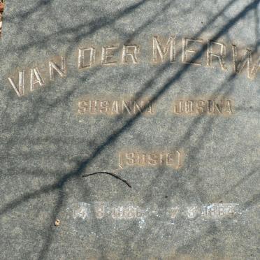 MERWE Susanna Josina, van der 1886-1964