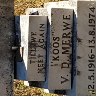 MERWE Koos, v.d. 1916-1974