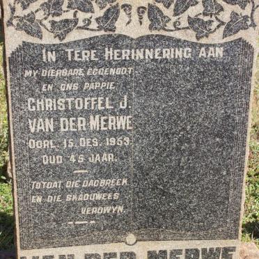 MERWE Christoffel J., van der -1953