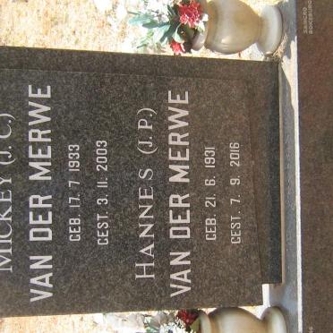 MERWE J.P., van der 1931-2016 &amp; J.C. 1933-2003