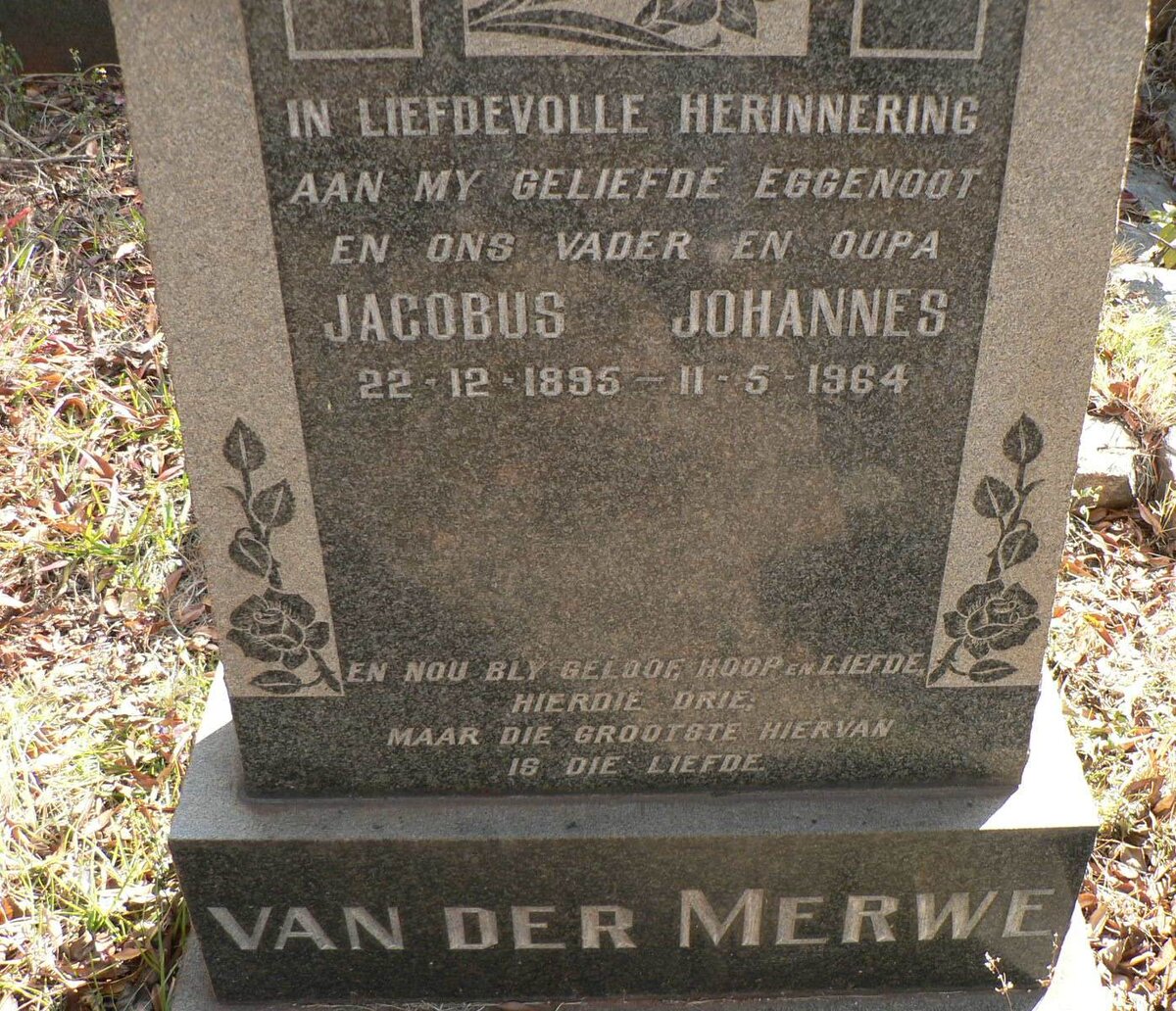MERWE Jacobus Johannes, van der 1895-1964