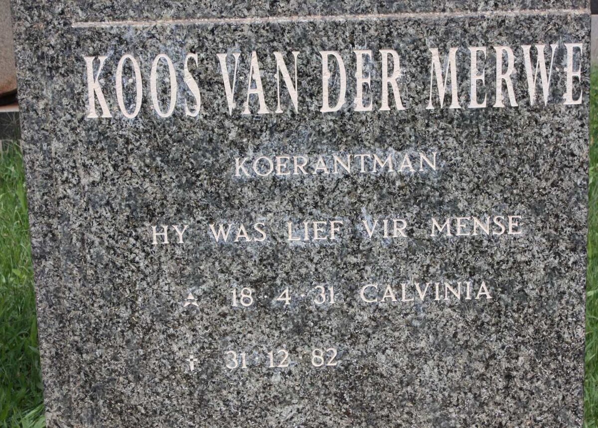 MERWE Koos, van der 1931-1982