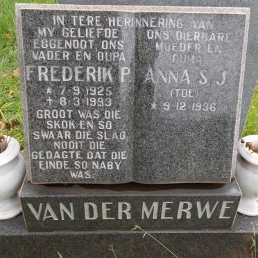 MERWE Frederik P., van der 1925-1993 &amp; Anna S.J. 1936-