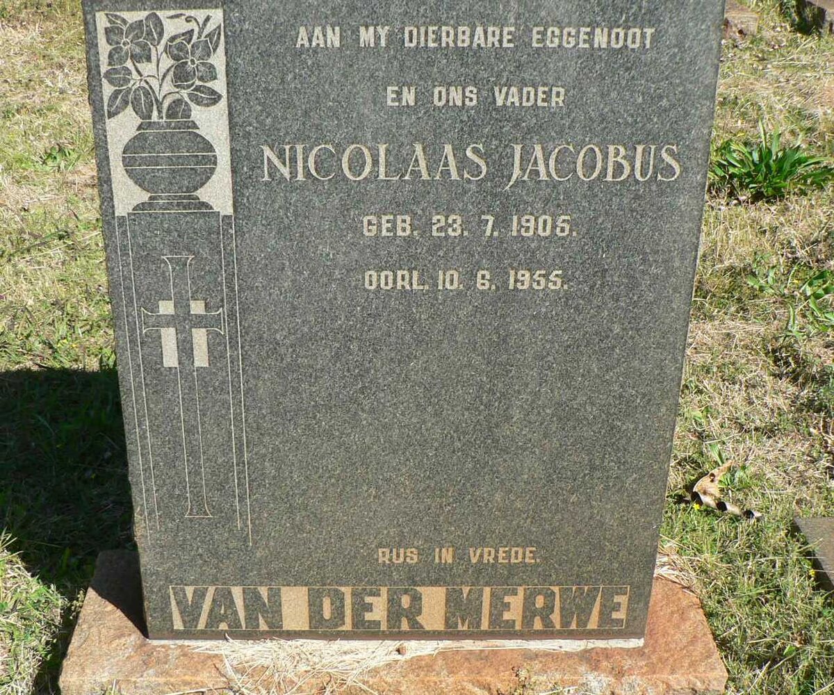 MERWE Nicolaas Jacobus, van der 1905-1955