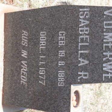MERWE Isabella R., v.d. 1889-1977