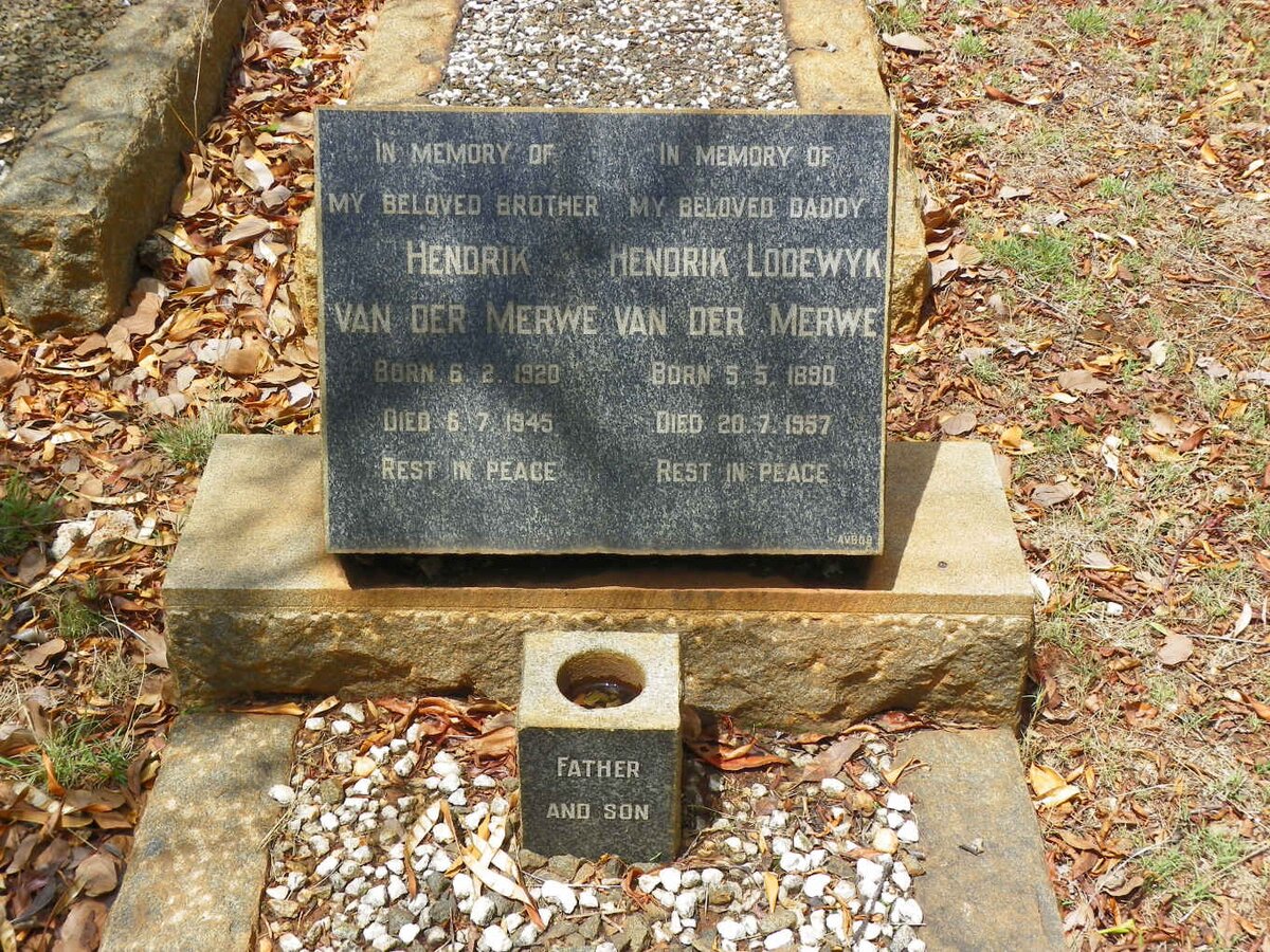 MERWE Hendrik Lodewyk, van der 1890-1957 :: VAN DER MERWE Hendrik 1920-1945