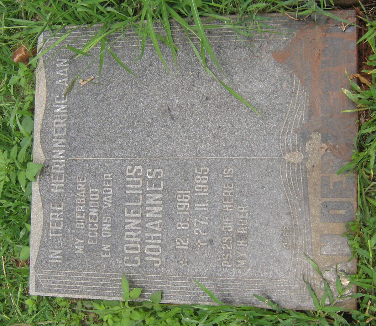 MERWE Cornelius Johannes, van der 1961-1985