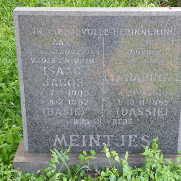 MEINTJES Isaak Jacob 1906-1982 &amp; Catharina E. 1910-1985