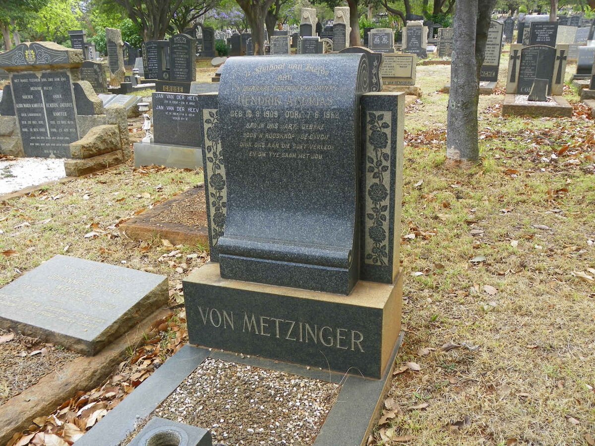 METZINGER Hendrik Andrias, von 1905-1952