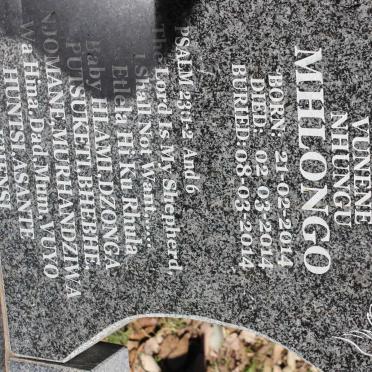 MHLONGO Xihlamariso Vunene Nhungu 2014-2014