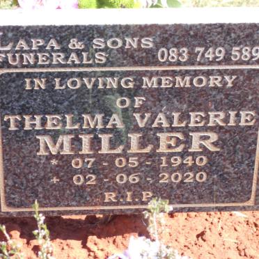 MILLER Thelma Valerie 1940-2020