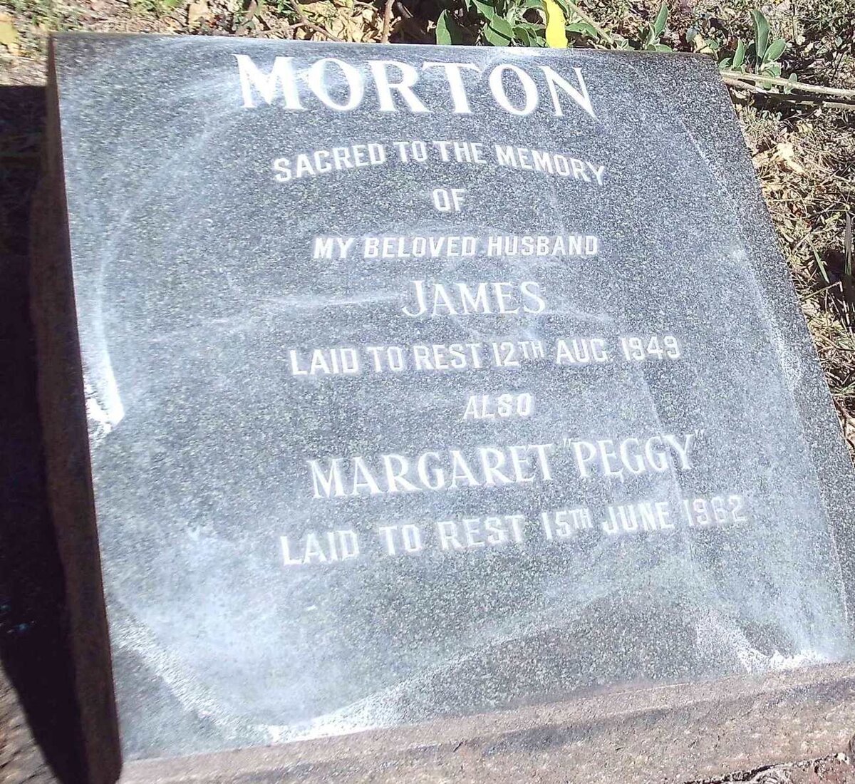 MORTON James -1949 &amp; Margaret Peggy -1962