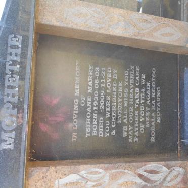 MOPHETHE Tsihoane Marry 1930-2009