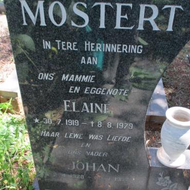 MOSTERT Johan 1928-1983 &amp; Elaine 1919-1979