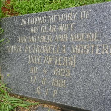 MOSTERD Maria Petronella nee PIETERS 1923-1981