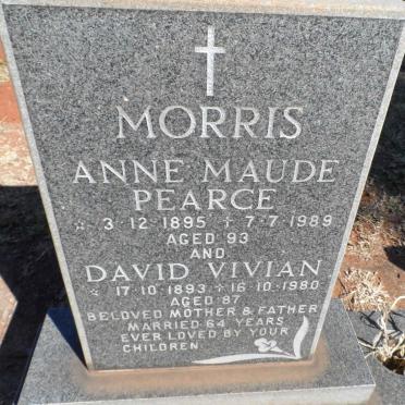 MORRIS David Vivian 1893-1980 &amp; Anne Maude PEARCE 1895-1989