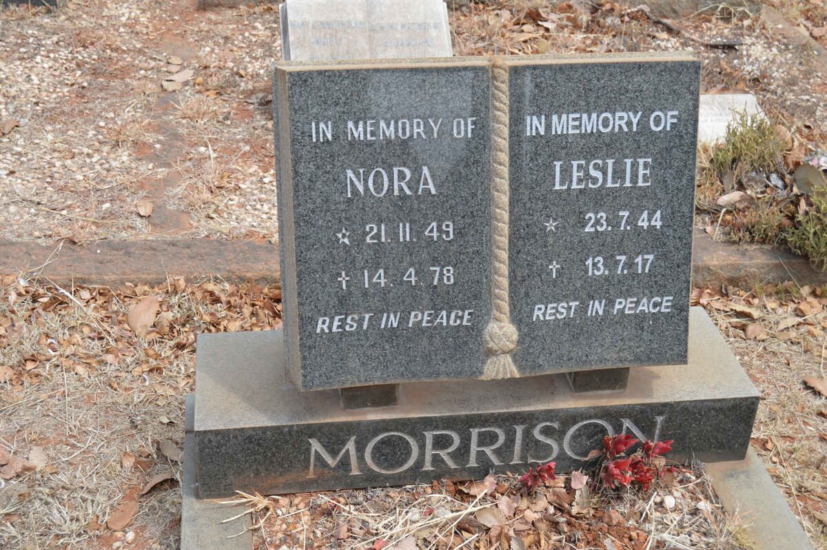 MORRISON Leslie 1944-2017 &amp; Nora 1949-1978