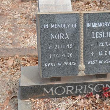 MORRISON Leslie 1944-2017 &amp; Nora 1949-1978