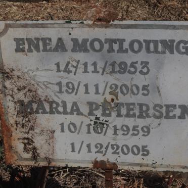 MOTLOUNG Enea 1953-2005 :: PETERSEN Maria 1959-2005