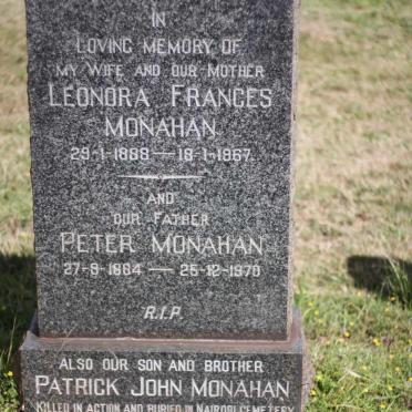 MONAHAN Peter 1884-1970 &amp; Leonora Frances 1888-1967 :: MONAHAN Patrick John 1918-1941