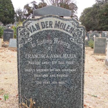 MOLEN Francisca Anna Maria, van der -1959