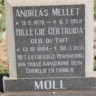 MOLL Andreas Mellet 1879-1959 &amp; Hilletjie Gertruida DU TOIT 1884-1955