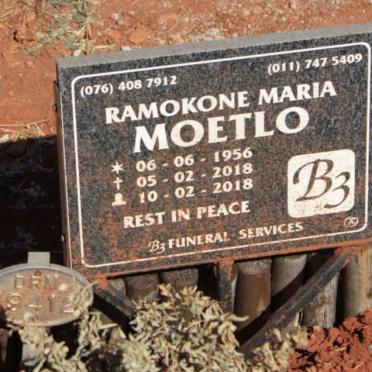 MOETLO Ramokone Maria 1956-2018